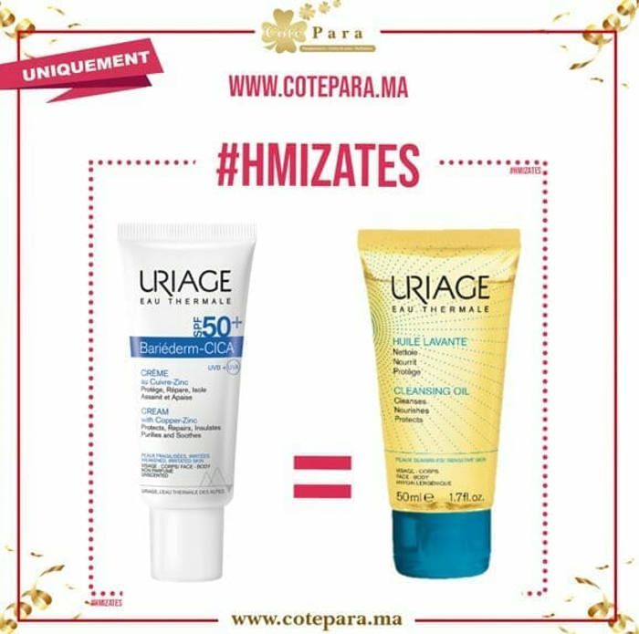Uriage bariederm duo pack " cica creme spf50+ 40ml+huile lavante 50ml"