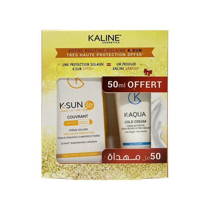 Kaline ecran couvrant 50+ +K-aqua cold creme 50ml pack