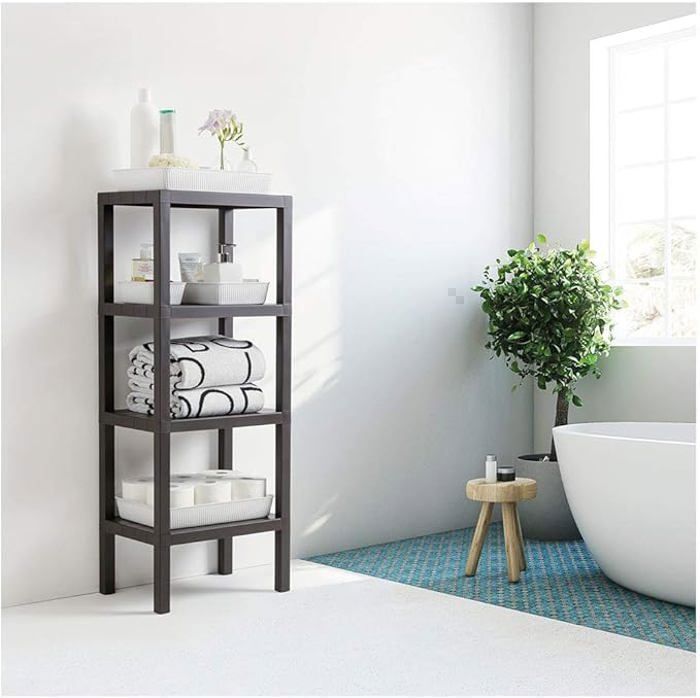 ETAGERE DE RANGEMENT A 4 NIVEAUX MARRON