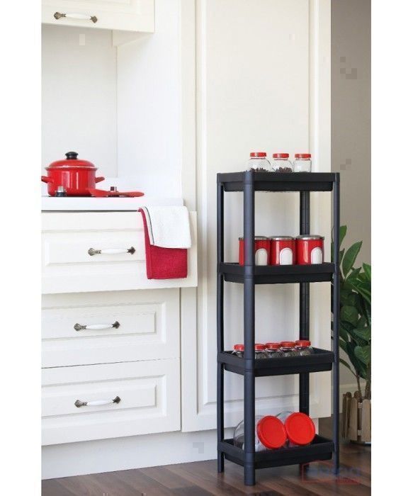 ETAGERES SALLES DE BAIN NOIR MARKO  (4 ETAGES)