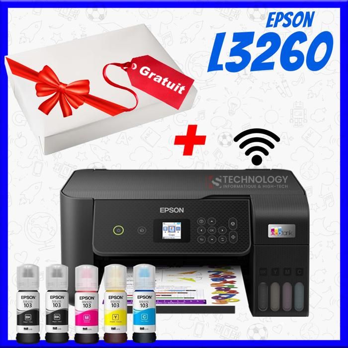 Pack Imprimante avec réservoir d’encre EcoTank L3260 + Ramette de papier A4