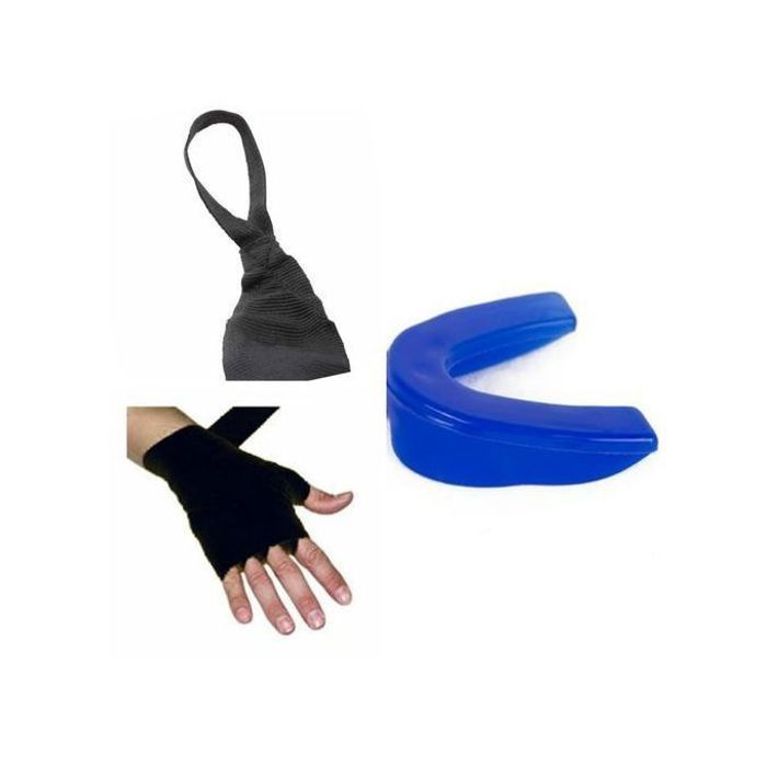 Pack bandage noir et protège dents bleu