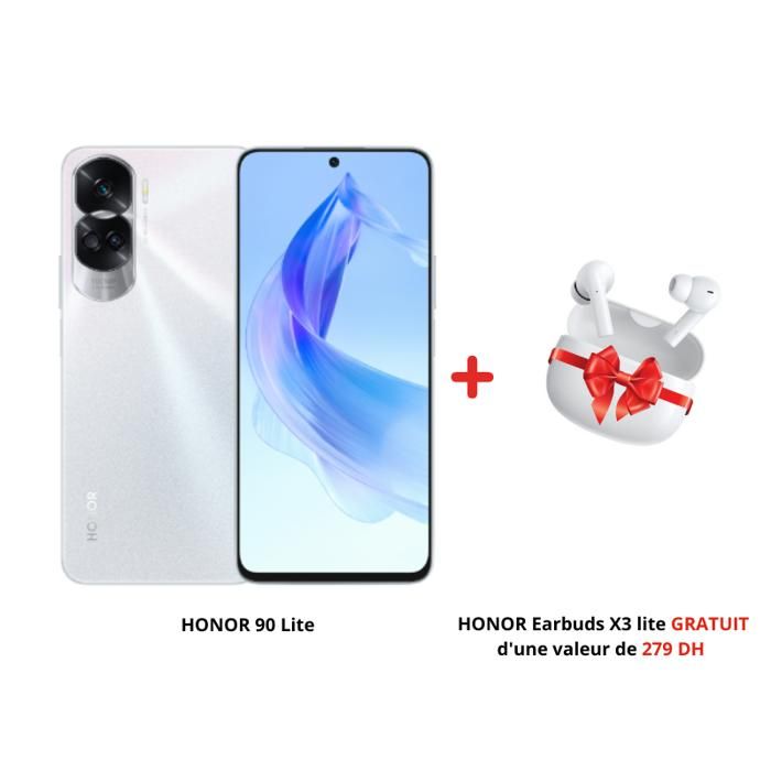 Honor 90 Lite  - Silver + Gift Honor Choice Earbuds X3 Lite