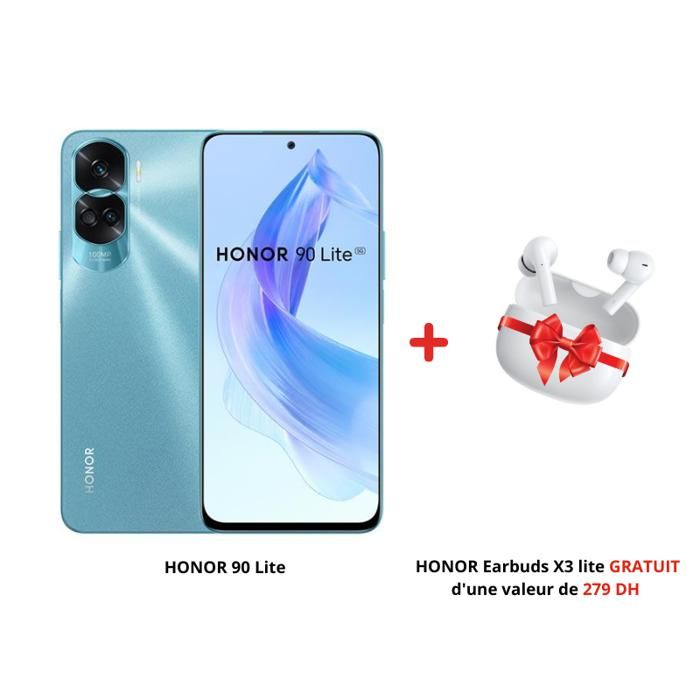Honor 90 Lite  - Cyan + Gift Honor Choice Earbuds X3 Lite