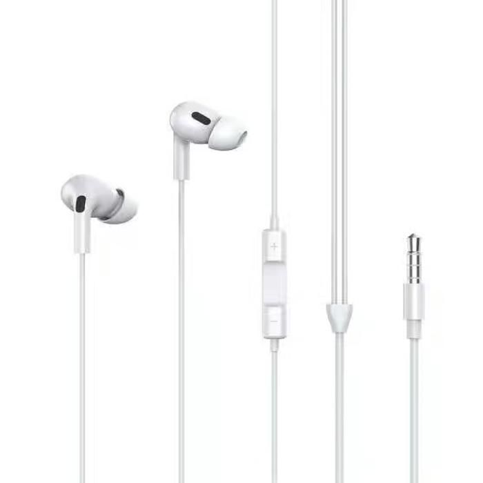 Écouteurs Filaires Intra-Auriculaires Corn Avec Micro, Blanc - Ex009