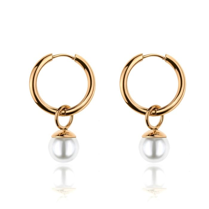 Boucles d'oreilles Victoria Walls en or avec perle