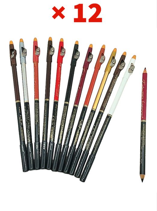 Crayons pour yeux , Ensemble à Double face de 12  couleurs plus 12 couleurs noir dégradés.