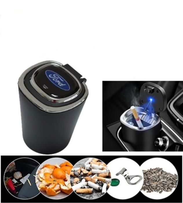 Cendrier de voiture Portable, seaux de poubelle avec éclairage LED pour Ford