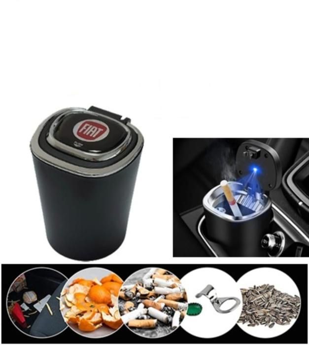 Cendrier de voiture Portable, seaux de poubelle avec éclairage LED pour Fiat