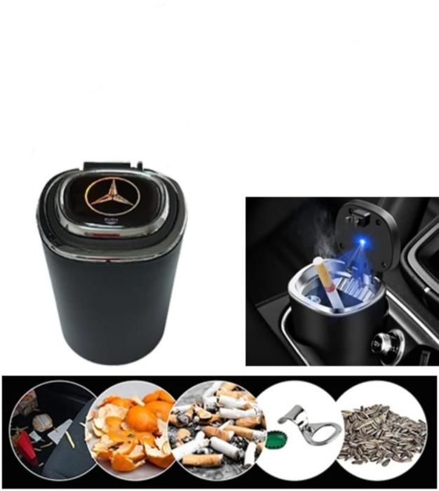Cendrier de voiture Portable, seaux de poubelle avec éclairage LED pour Mercedes-benz