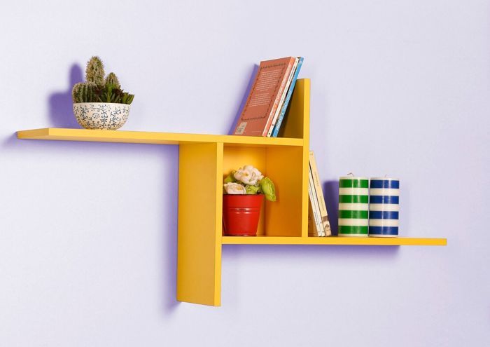 Étagère Murale + Niche ZIGZAG - Jaune