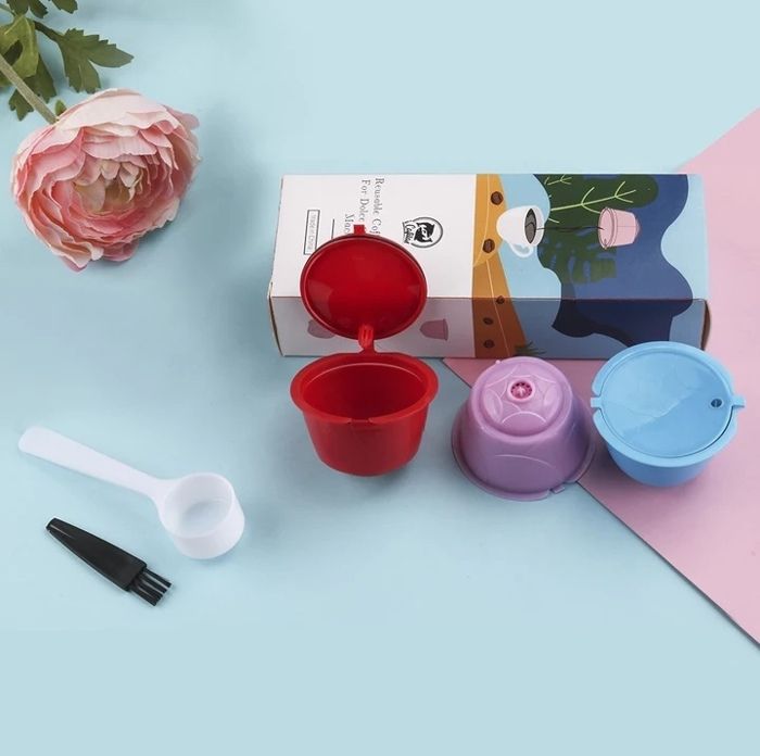 Capsule réutilisable rechargeable compatible 
Dolce gusto
 multicouleurs