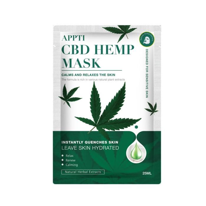 APPTI Masque Visage - CBD Hemp  Face Mask - hydratant et blanchissant