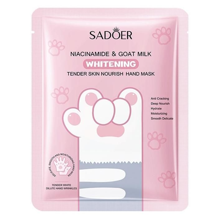 SADOER Masque pour les mains - Niacinamide & Goat Milk Hand Mask