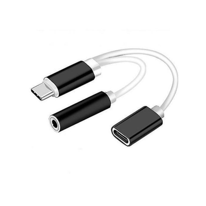 2in1 Type-c à 3,5 mm Jack Aux Audio Splitter Convertisseur Adaptateur + câble de charge