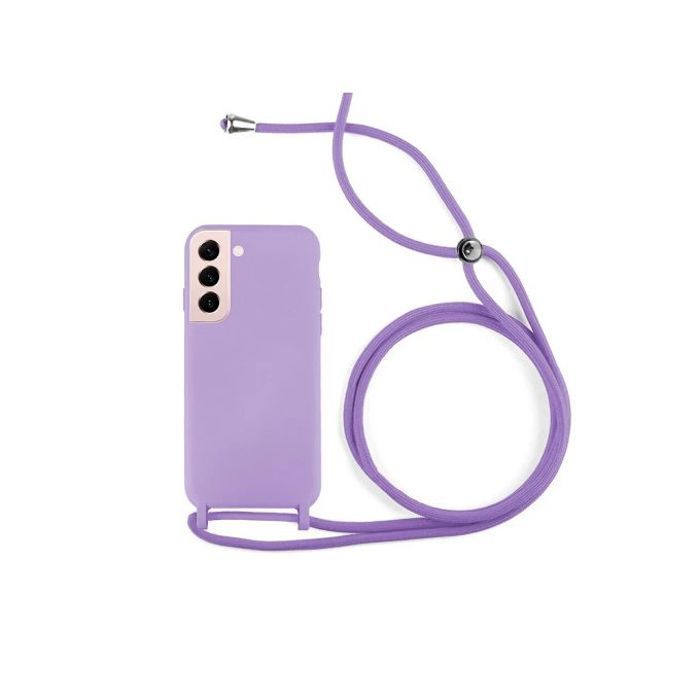 Coque Cordon pour Samsung Galaxy S22 Plus Semi-rigide Lanière Tour du Cou 80cm (Violette)