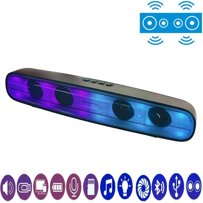 ENCEINTE PORTABLE haut-parleur Bluetooth caisson de basses créatif ordinateur de bureau Audio maison longue son Blaster RGB lumière