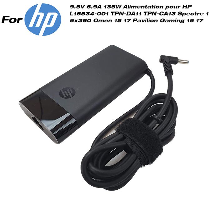 Chargeur ordinateur portable Alimentation pour HP 19.5V 6.9A 135W L15534-001 TPN-DA11 TPN-CA13  Omen 15 17 Pavilion Gaming 15 17