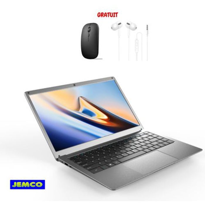 JEMCO Pc portable Neuf 14" 6GO RAM 256GO ROM SSD (Souris+Ecouteurs Gratuit)