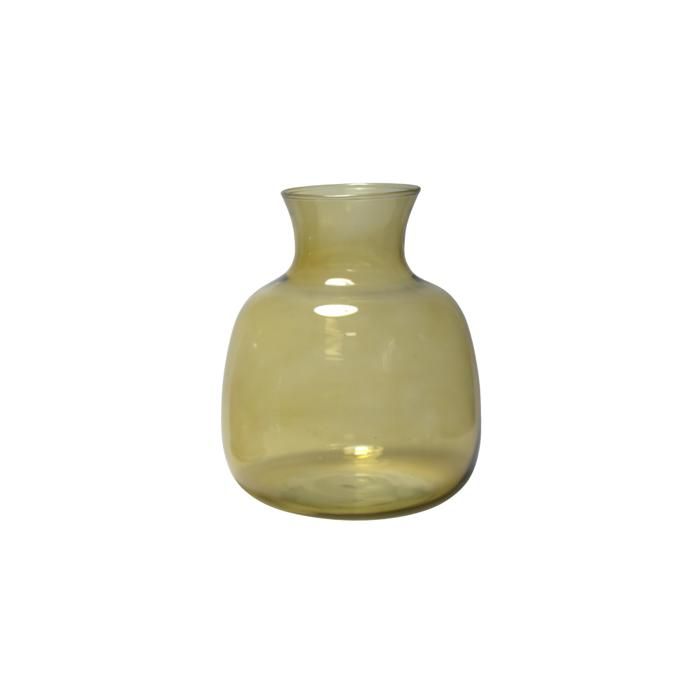 VASE BOULE CAMEL /MARRON EN VERRE19x16.5x16.5 cm MF