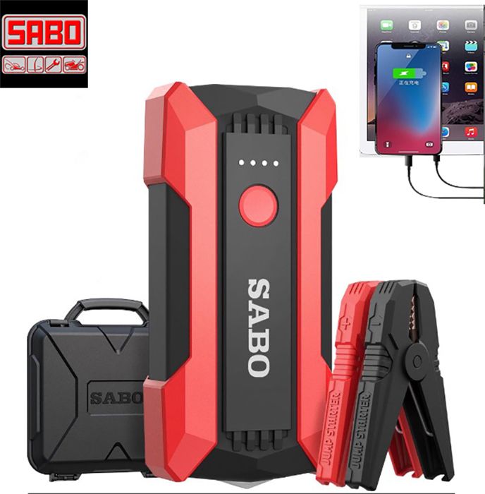 Démarreur de voiture Et POWER BANK 1000Amps 5V2 1A /9V1A , banque d'alimentation pour diabétique, booster de voiture d'urgence