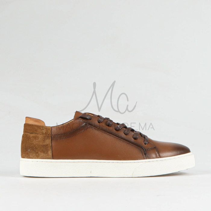Noble – Baskets hommes en cuir Tabac - Marjane Mall - Image 1