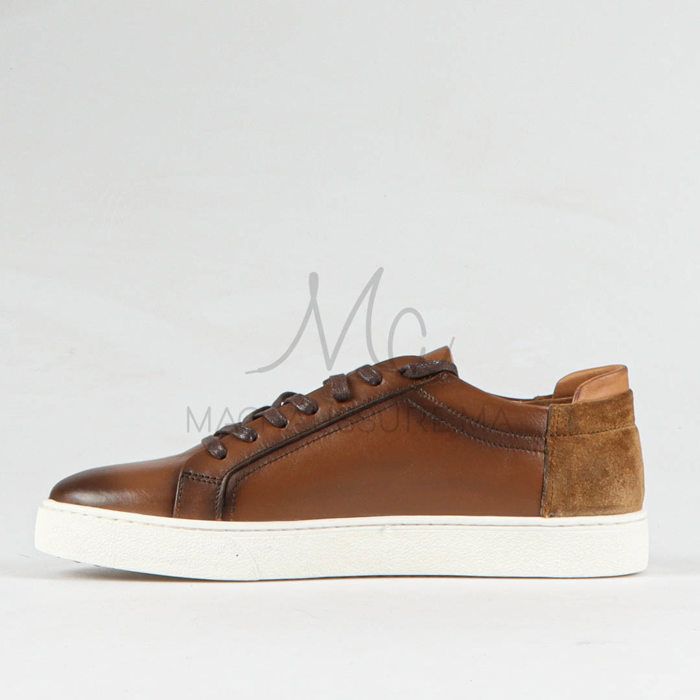 Noble – Baskets hommes en cuir Tabac - Marjane Mall - Image 3