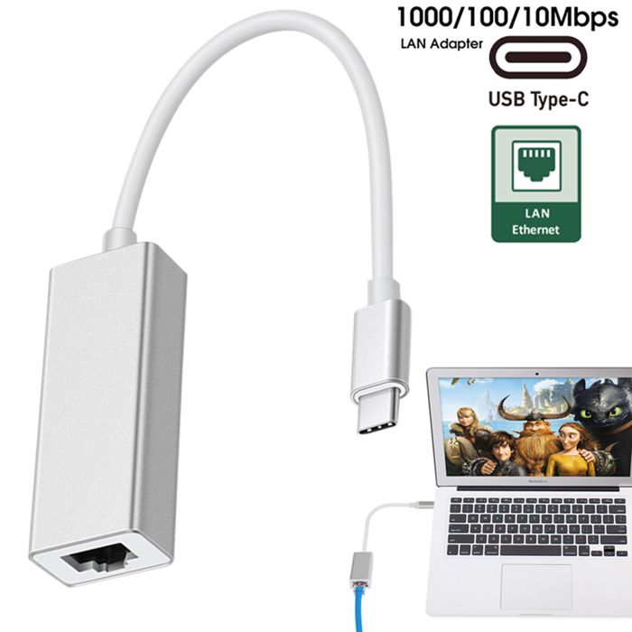 Adaptateur Ethernet USB C vers RJ45 LAN 10/100Mbps Type C Carte Réseau USB Ethernet pour Mac ordinateur Samsung Galaxy S9/S8/Note 9