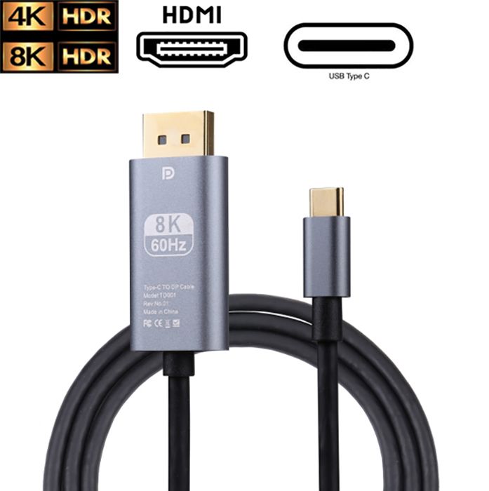 Câble USB Type-C vers HDMI 60Hz 4K/8K, adaptateur convertisseur pour ordinateur téléphone vers TV MacPlePro/Air/iPad/Samsung/Huawei