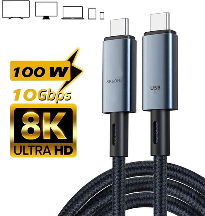 Câble Type C 240W PD3.1 Nintendo Switch recharge rapide et transfert de données cordon 8K @ 60Hz, 40Gbps, pour PC smartphone MacBook