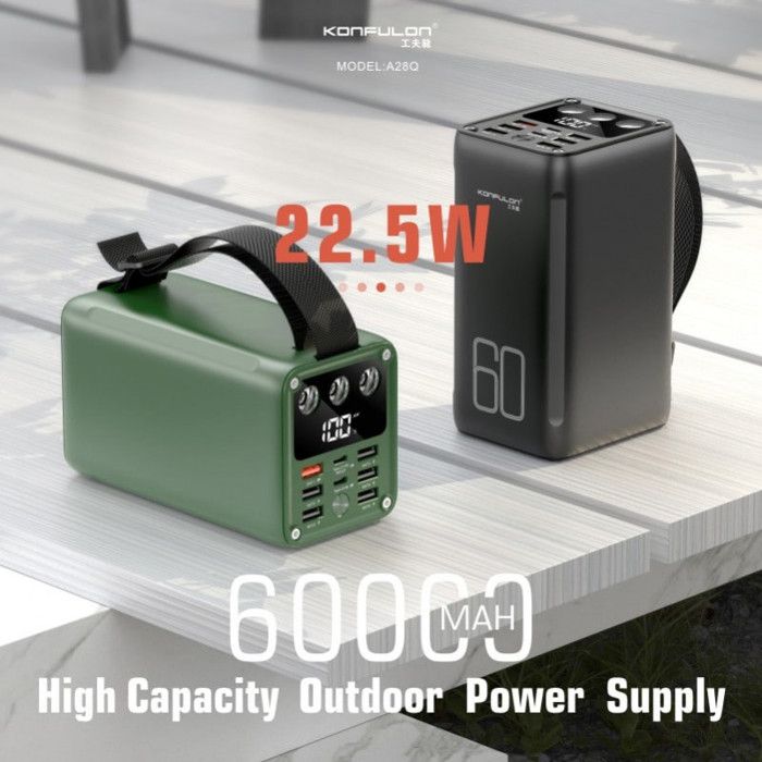 Konfulon powerbank 60000mAh PD/QC/VOOC support fastcharge 22.5W modèle : A28Q