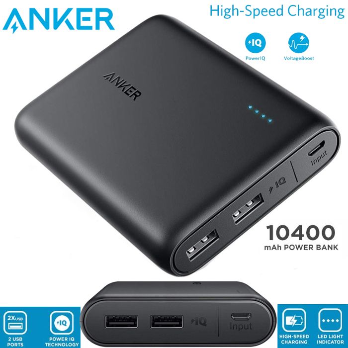 Anker PowerCore 10400mAh Batterie Externe 2 Ports USB Power Bank avec Technologies Power IQ & Voltage Boost Compacte iPhone Samsung
