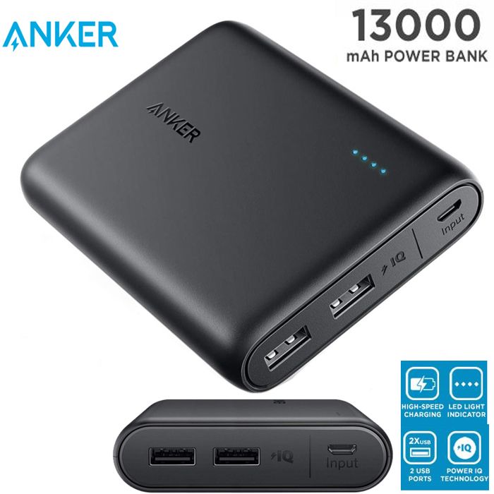 Anker PowerCore 13000mAh Power Bank Chargeur téléphone ultra portable à 2 ports avec PowerIQ VoltageBoost pour iPhone iPad Samsung
