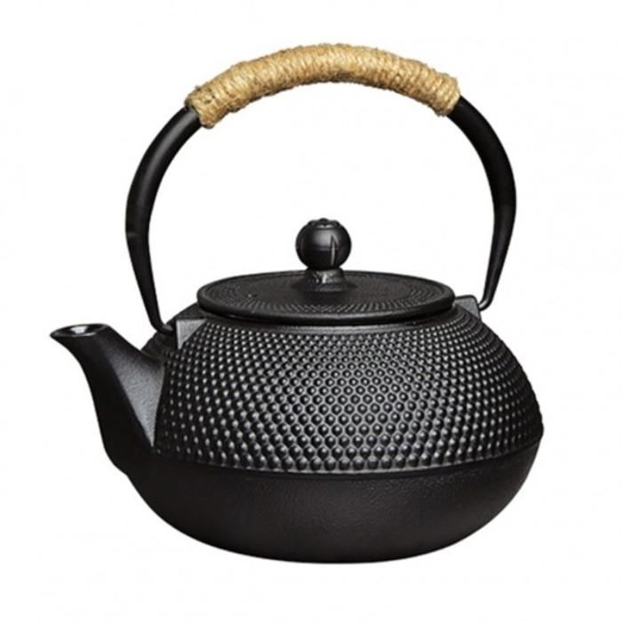 Théière en fonte, 1,2 L, noire