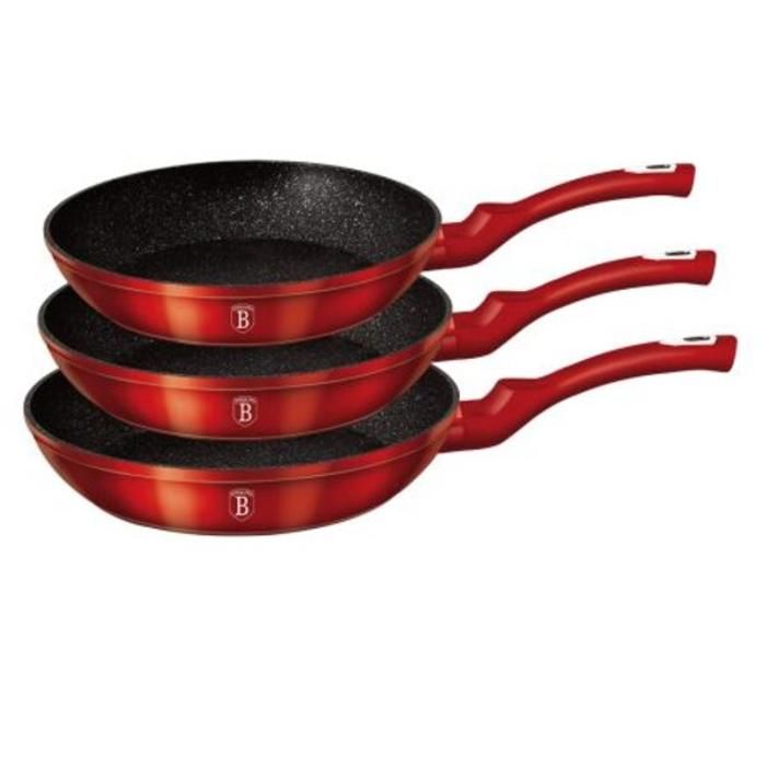 Set de poêles 3 pièces, Metallic Line Burgundy Edition