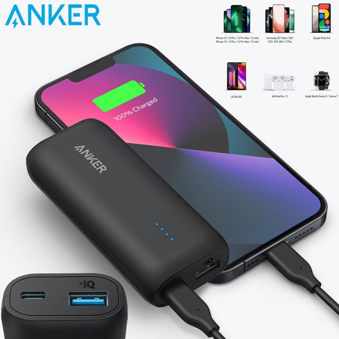 Anker Banque d'alimentation 5200 mAh (noir, lithium-ion) POWER BANK POUR TELEPHONE Compacte iPhone Samsung
