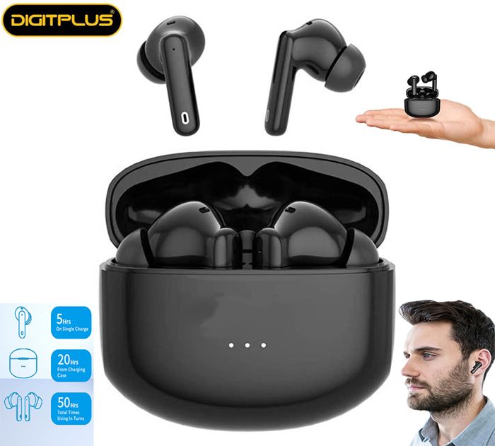 Digitplus Écouteurs sans fil DP35 ANC Wireless Earbuds contrôle tactile son stéréo Bluetooth avec micro étanches avec étui de charge