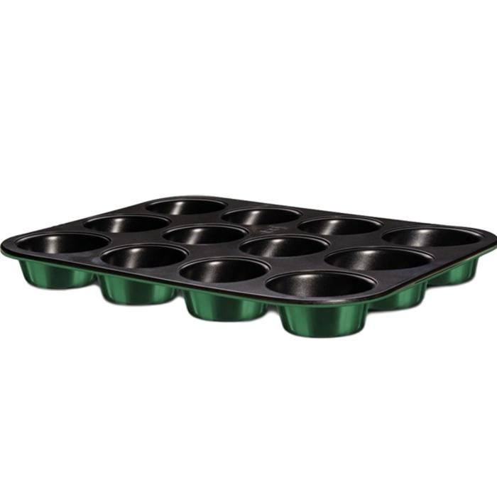 12 moules à muffins, émeraude