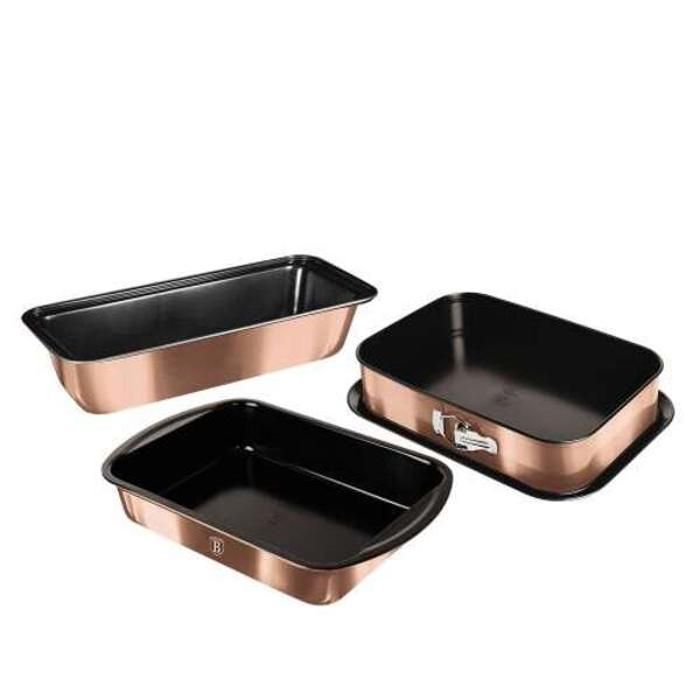 Ensemble de 3 moules à pâtisserie, or rose