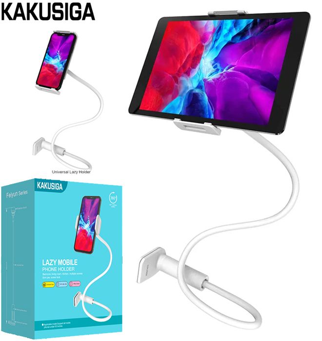 Support de téléphone paresseux à bras long de bureau à angle réglable à 360 ° avec pince réglable pour téléphone portable/tablette