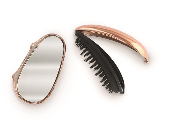 BROSSE DEMELANTE MIRACLE DETANGLER + MIROIR COMPACT- Couleur aléatoire