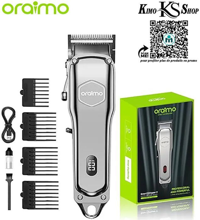 oraimo SmartClipper2 Tondeuse à cheveux professionnelle sans fil super puissante 150 minutes de temps de travail