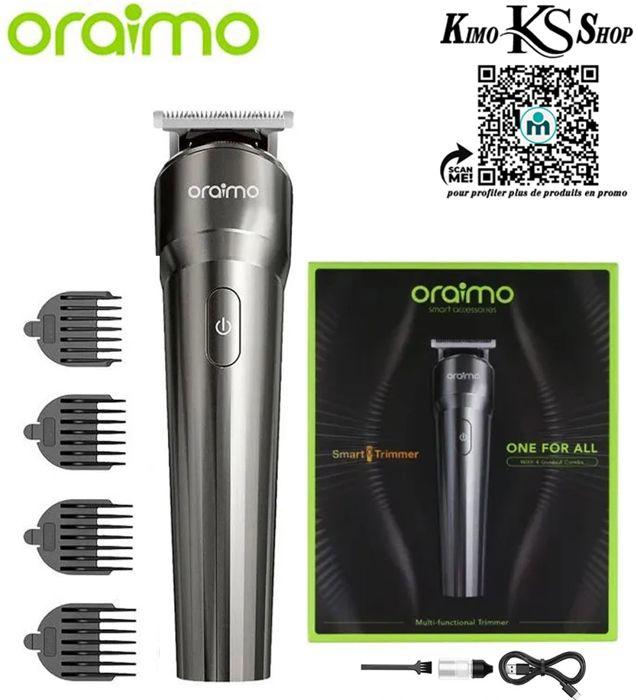 oraimo SmartTrimmer Tondeuse Multifonctionnelle Avec 4 Peignes Guidés