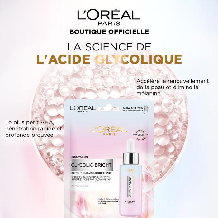 L'Oréal Paris Masque Sérum Visage Glycolic Bright