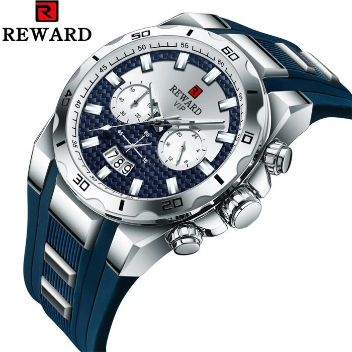 Montre pour homme à quartz luxe bracelet en Silicone 24 heures chronographe , étanche 3Atm