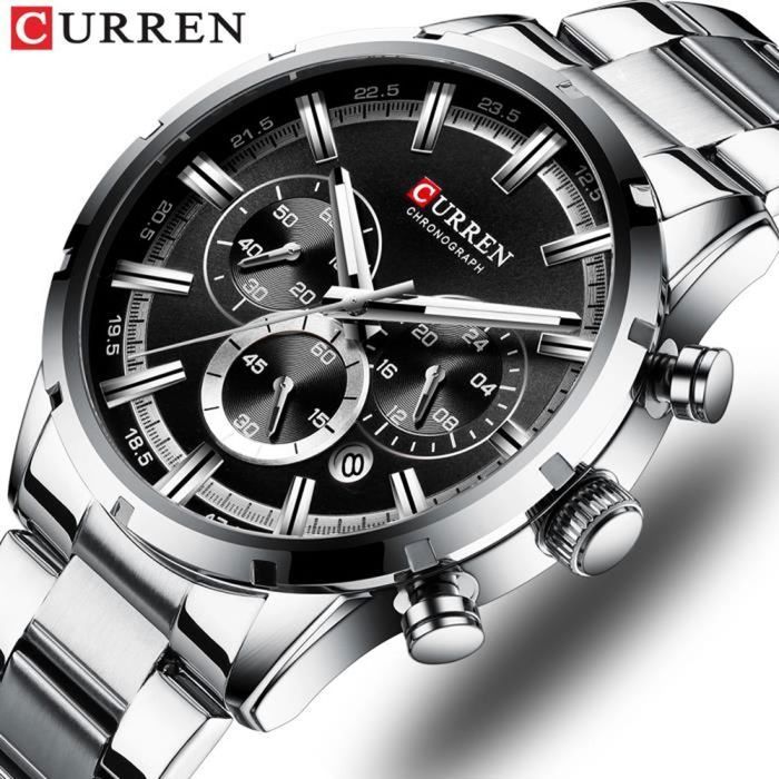 CURREN – montre homme Quartz en acier inoxydable étanche l'eau 3ATM chronographe horloge masculine collection 2023 marque de luxe