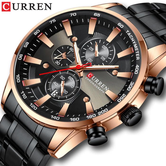 CURREN – montre homme Quartz en acier inoxydable étanche l'eau 3ATM chronographe horloge masculine collection 2023 marque de luxe