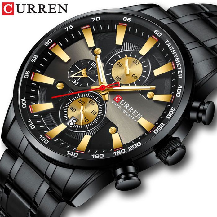 CURREN – montre homme Quartz en acier inoxydable étanche l'eau 3ATM chronographe horloge masculine collection 2023 marque de luxe