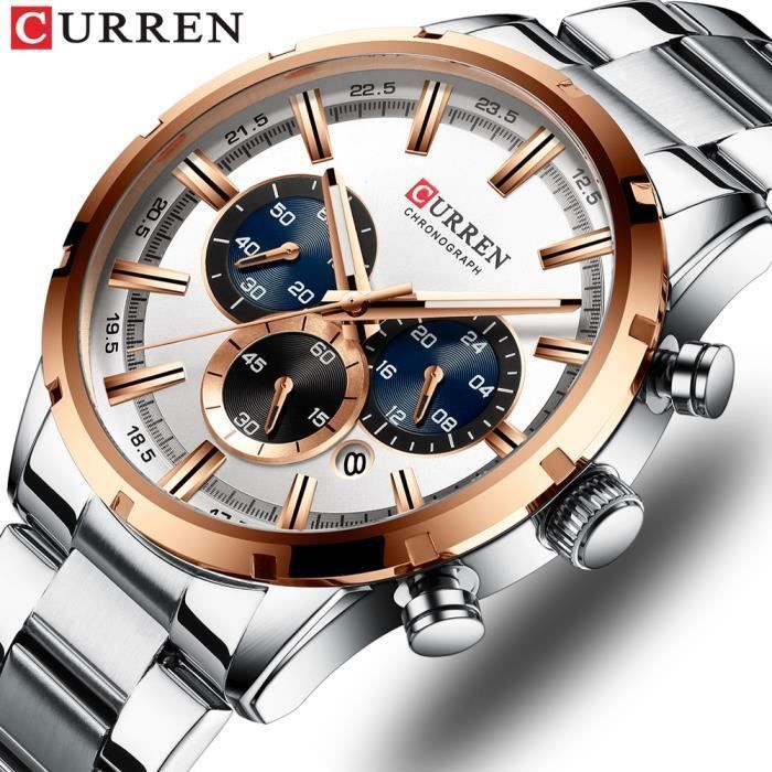 CURREN – montre homme Quartz en acier inoxydable étanche l'eau 3ATM chronographe horloge masculine collection 2023 marque de luxe