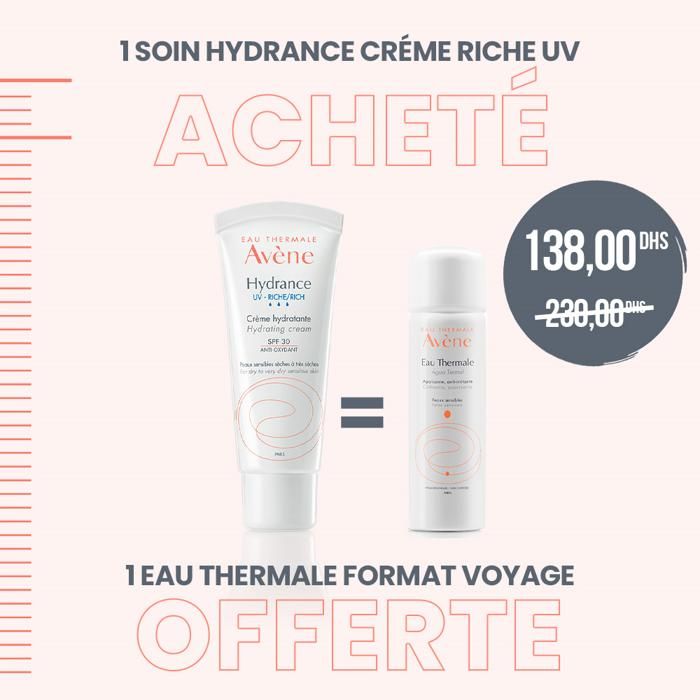 HYDRANCE CREME RICHE UV = 1 EAU THERMALE FORMAT VOYAGE 50ML